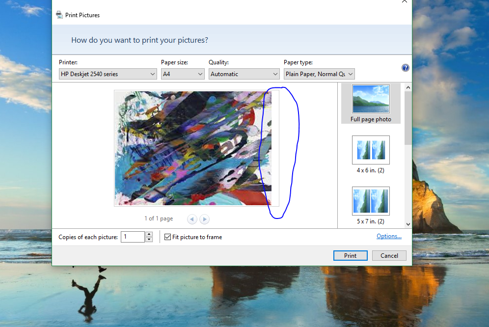 Printer will not print full page hp support community 6248336