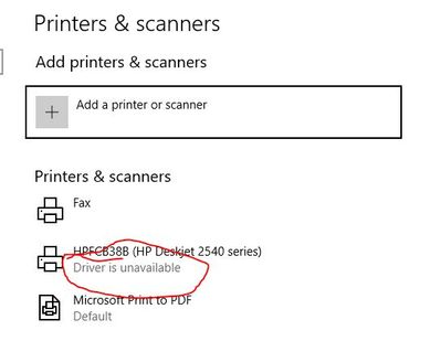 Unable To Install Hp Deskjet 2540 Wirelessly On Windows 10 Hp Support Community 6254448