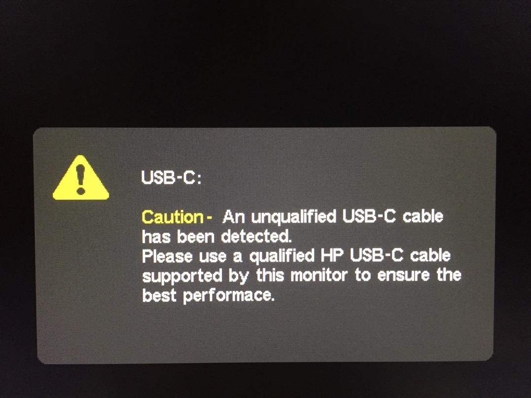 Solved Getting "unqualified USBC cable" error HP Support Community