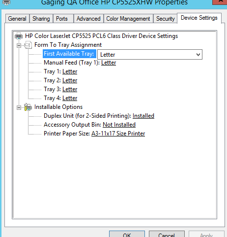 Trays 5 and 6 do not show up in printer properties - HP Support Community -  6266440