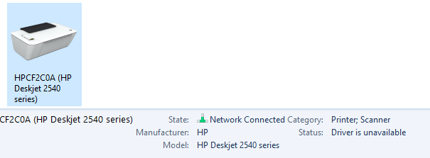 deskjet 2540 all in one, drivers unavailable (windows 10) - HP Support  Community - 6284343