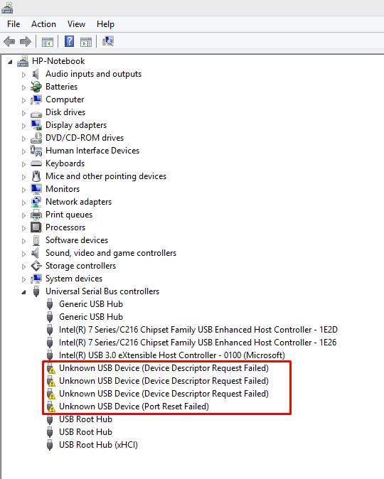 USB 3.0 Working but all USB 2.0 Devices not working in HP Pa