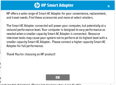 Solved: HP Smart Adapter Message - HP Support Community - 6311599