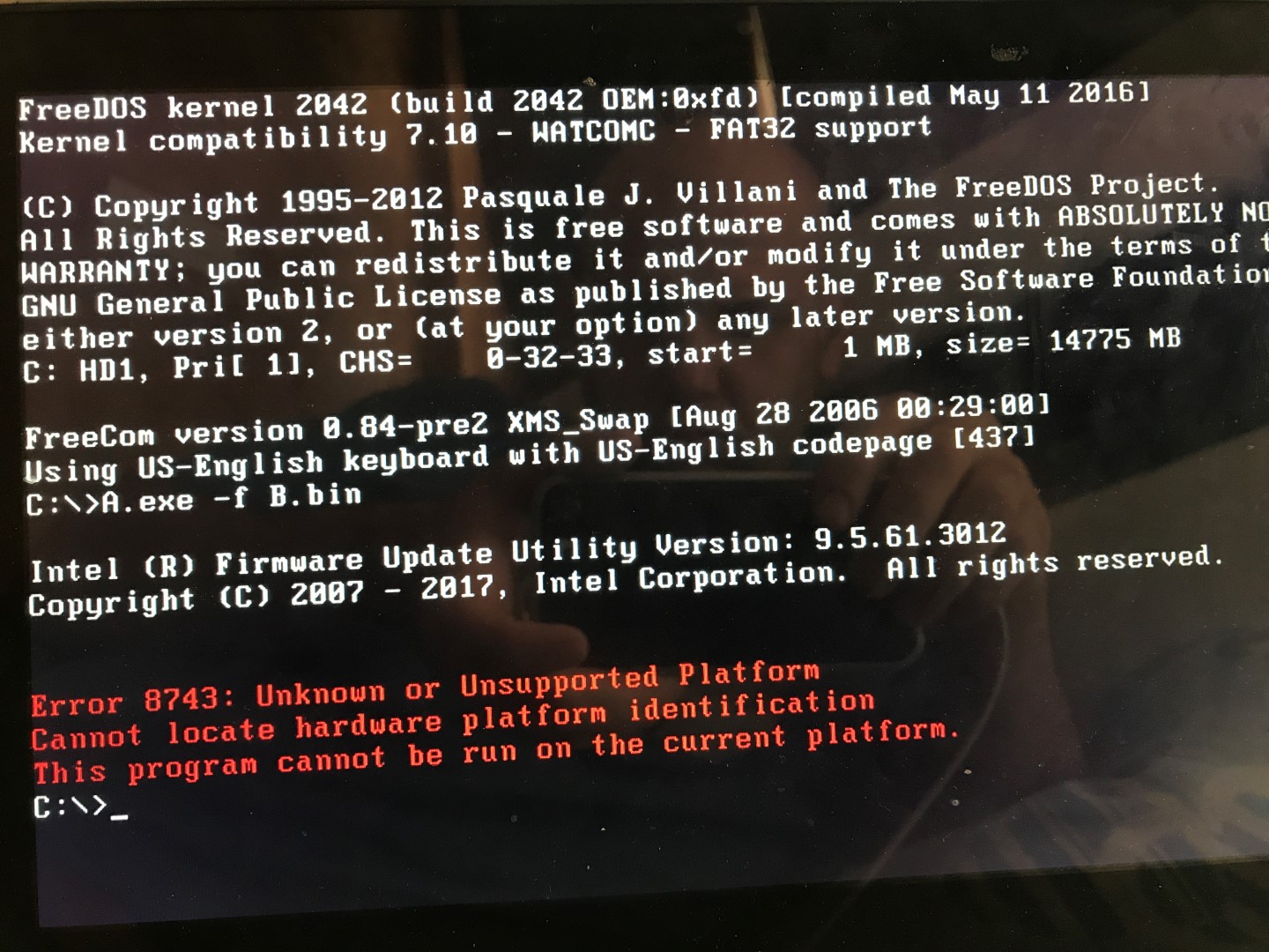 Intel Full Management Engine (ME) Firmware Component Install... HP