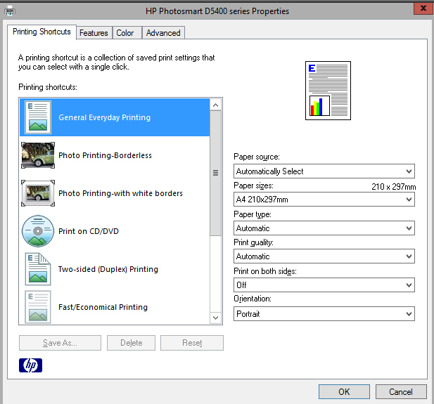 HP Officejet Pro 8600 Plus Printing Preferences too basic HP