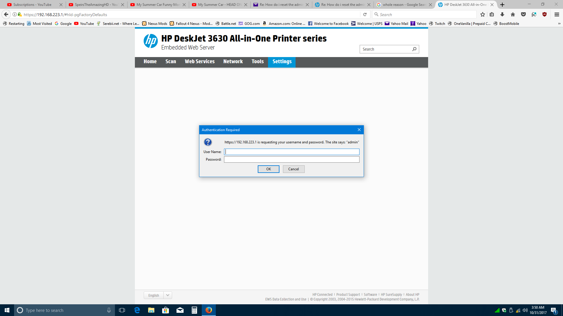 How do i reset the admin password on my HP DeskJet 3630 All-... - HP  Support Community - 6391221