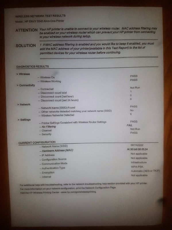 This is the diagnostic printout after printer/wifi error