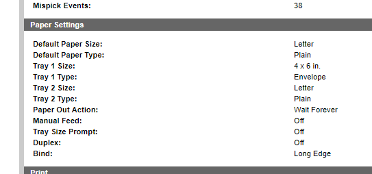 Printer Config - 4x6 in tray two