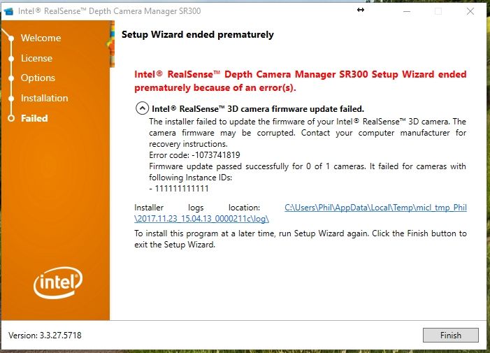 sr300 firmware failed..jpg