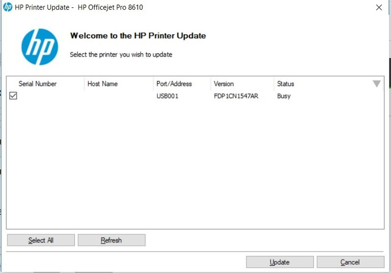 hp officejet pro 8610 firmware update