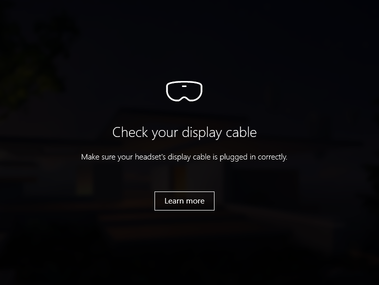 Mixed Reality Headset Check Display cable error - HP Support Community ...