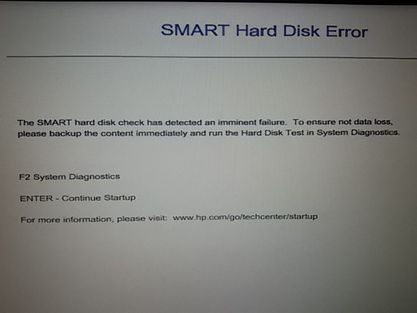 Solved: SMART Hard Disk Error after tring to re-install windows 7 - HP  Support Community - 6487346