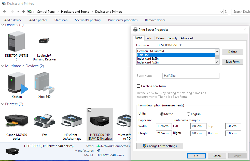 Solved Envy 5546 custom paper size HP Support Community 5909622