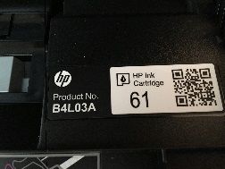 Product Number and designated ink cartridge number