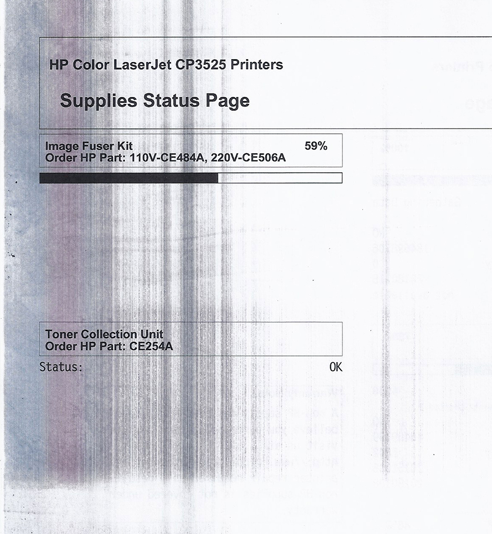 Print quality issue streaks on CP3525 color LaserJet HP Support