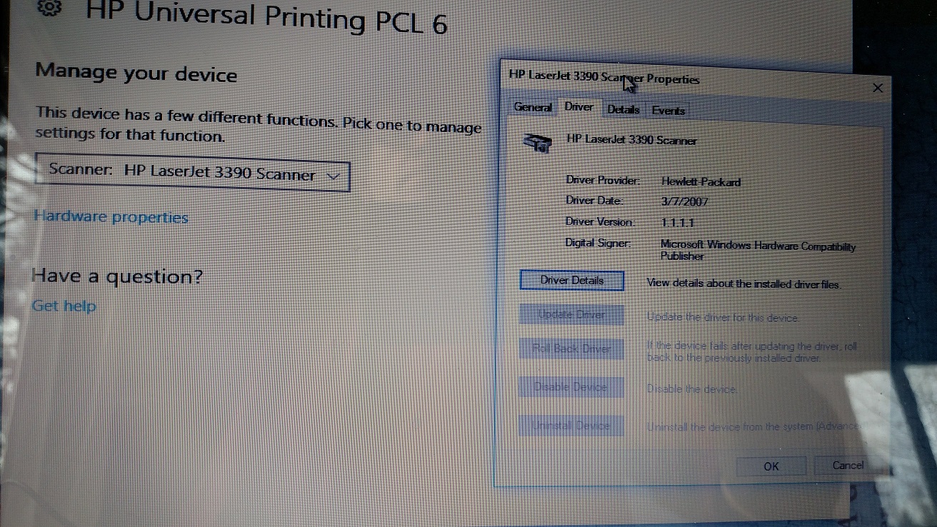 Cannot scan with LaserJet 3390 in Windows 10 64bit (clean in... - HP  Support Community - 6375684