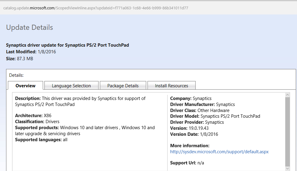 Solved: Generic Synaptics ointing device PS/2 Driver v 19.0.15.2 dow... -  HP Support Community - 6544342