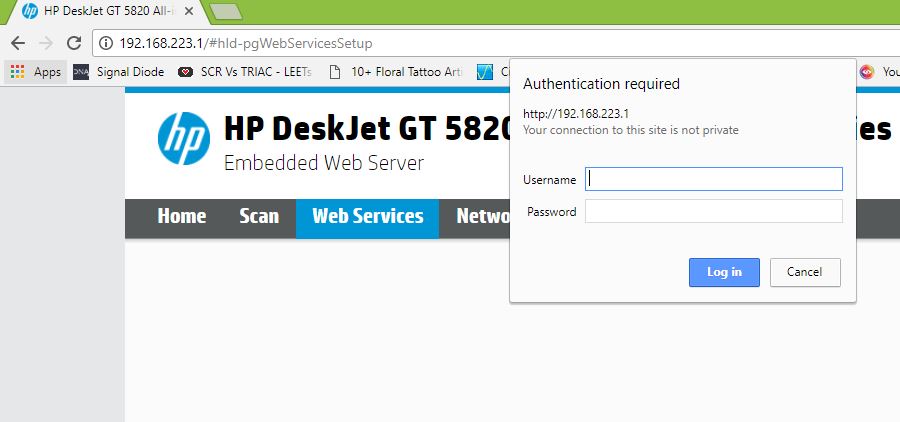 HP5821 Default Admin password - HP Support Community - 6547634