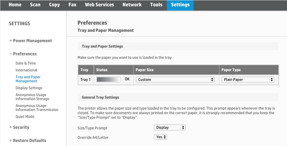 Can t print custom size paper hp support community 6551978