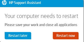 HP Support Assistant - Your Computer Needs To Restart - HP Support ...