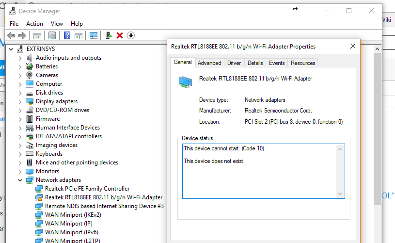 Solved: Realtek RTL8188EE 802.11 bgn Wi-Fi Adapter does not start - HP  Support Community - 6590533