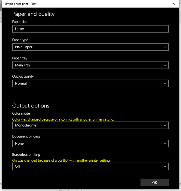 grayscale or monochrome printing