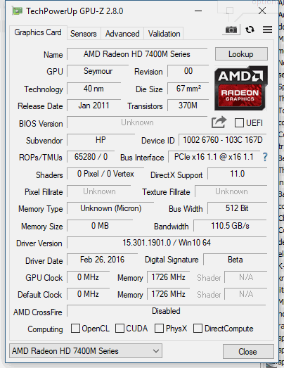 video amd radeon hd 7400m series - HP Support Community - 6598220