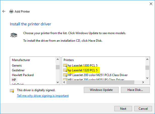 Driver for LaserJet 1320nw for Windows 10 - HP Support Community - 6652515