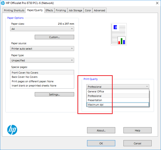 inserted clip art and pictures cut off when printing word do... HP
