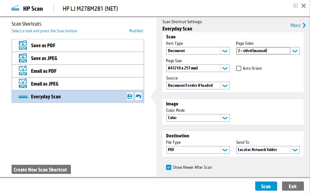 Duplex Scanning on HP Color LaserJet Pro MFP M281fdw HP Support Community 6443718