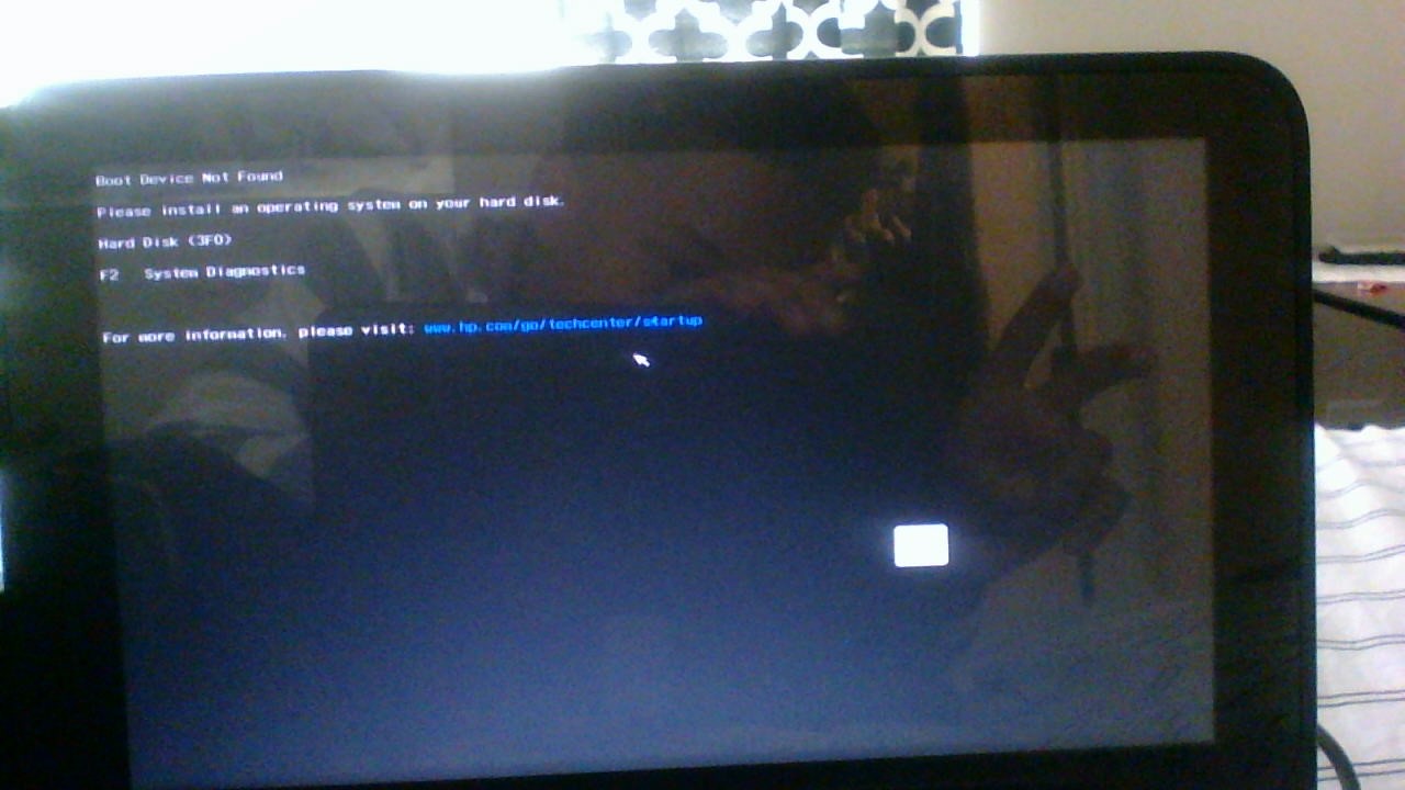 boot device not found windows 10 hp