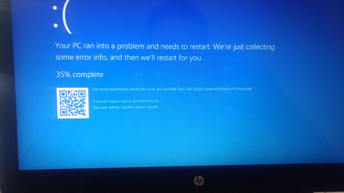 My laptop is restarting randomly, "stop code: kernel securit... - HP  Support Community - 6671930