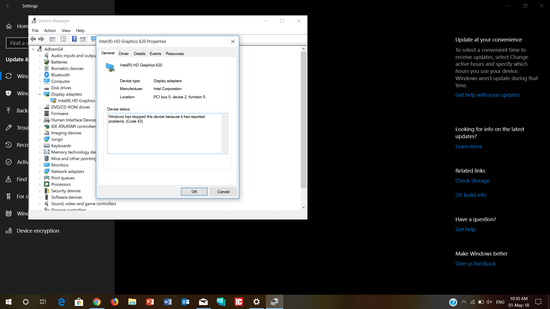 Solved Display driver error after windows april update HP Support Community 6677664