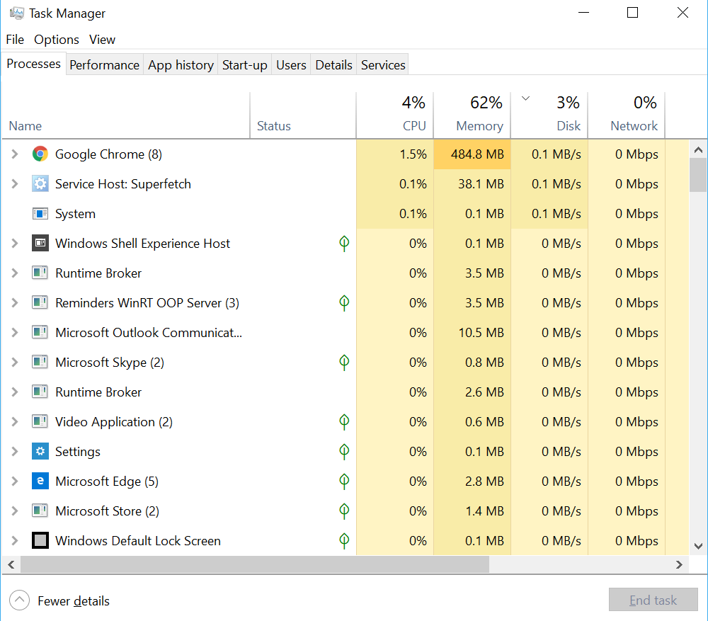 high cpu memory and disk usage windows 10