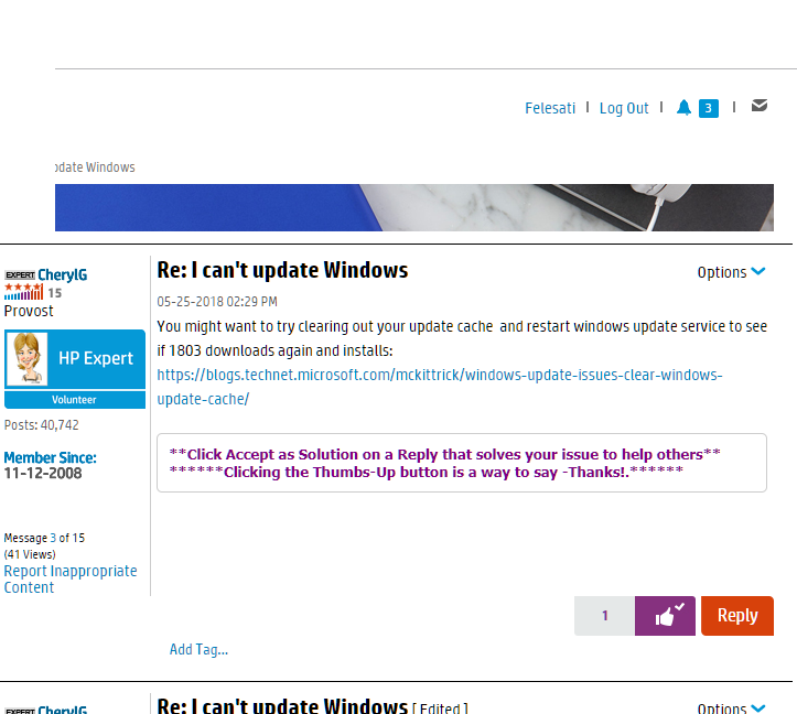 Solved: I can't update Windows - HP Support Community - 6697654