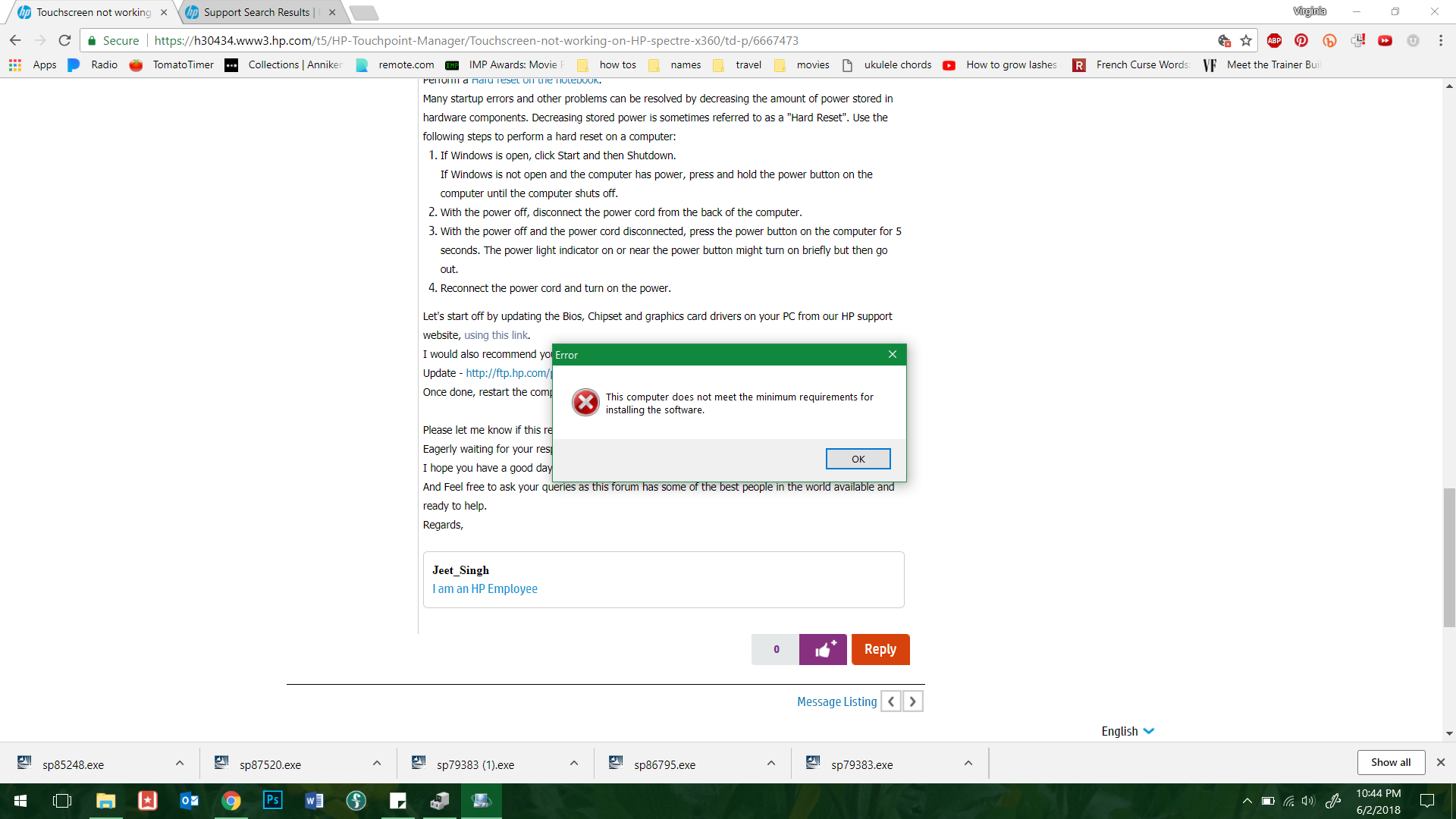 Touchscreen not working on HP spectre x360 HP Support Community 6714451