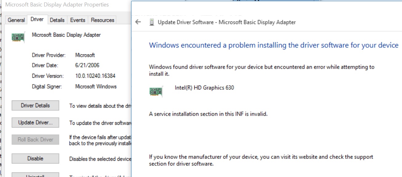 Intel HD Graphics 630 Do Not Run To Install On Windows 10 HP Support