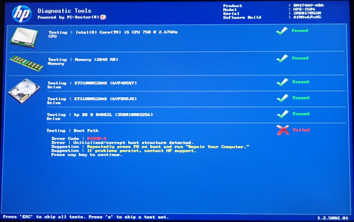 Power on issue: system and cpu fans start briefly then stop.... - HP  Support Community - 6743459