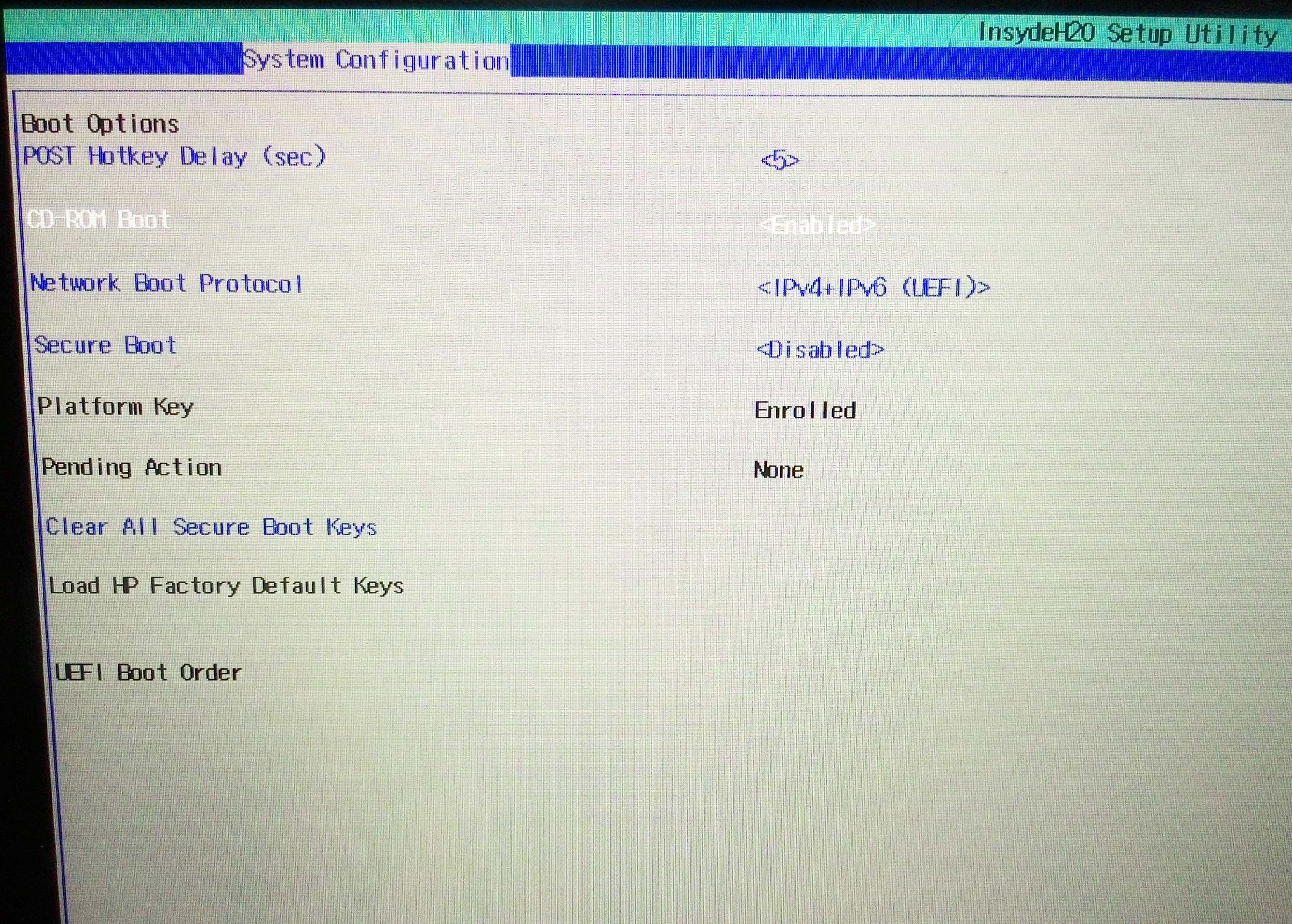 Hp envy clearance boot from usb