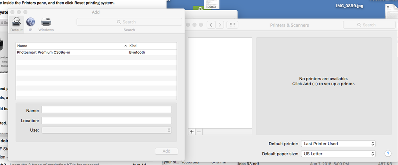 mac cannot find printer