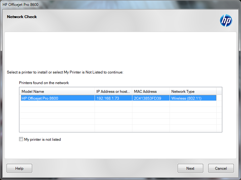 HP Software unable to connect to wireless printer. Officejet... HP