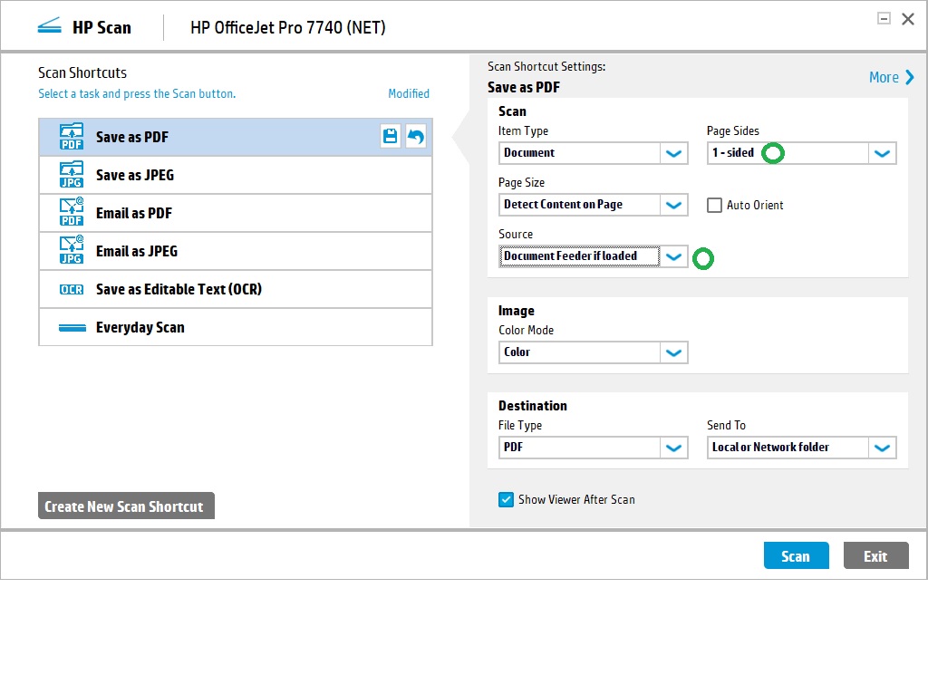 I can not get the multiple page scans to merge into one douc... - HP ...
