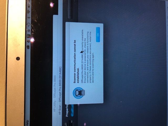 Error message if I try to scan from my computer