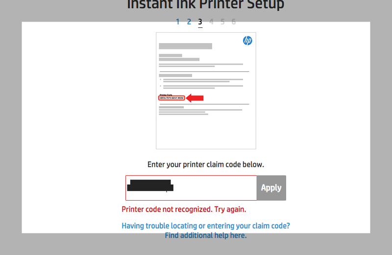 how do i get my hp printer claim code