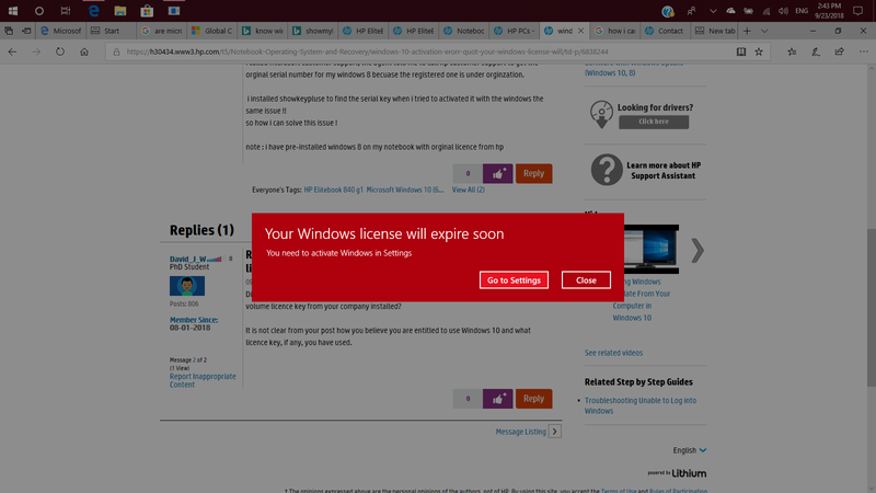Windows 10 Activation Erorr Your Windows License Will Expi