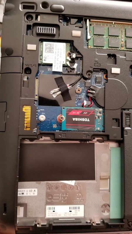 Installed drive in "SSD" slot