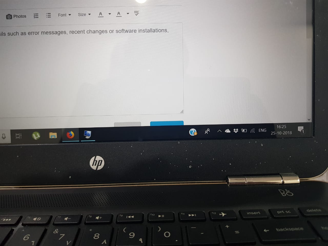 WHITE SPOTS IN THE BLACK BORDER OF MY SCREEN - HP Support Community - 6874911