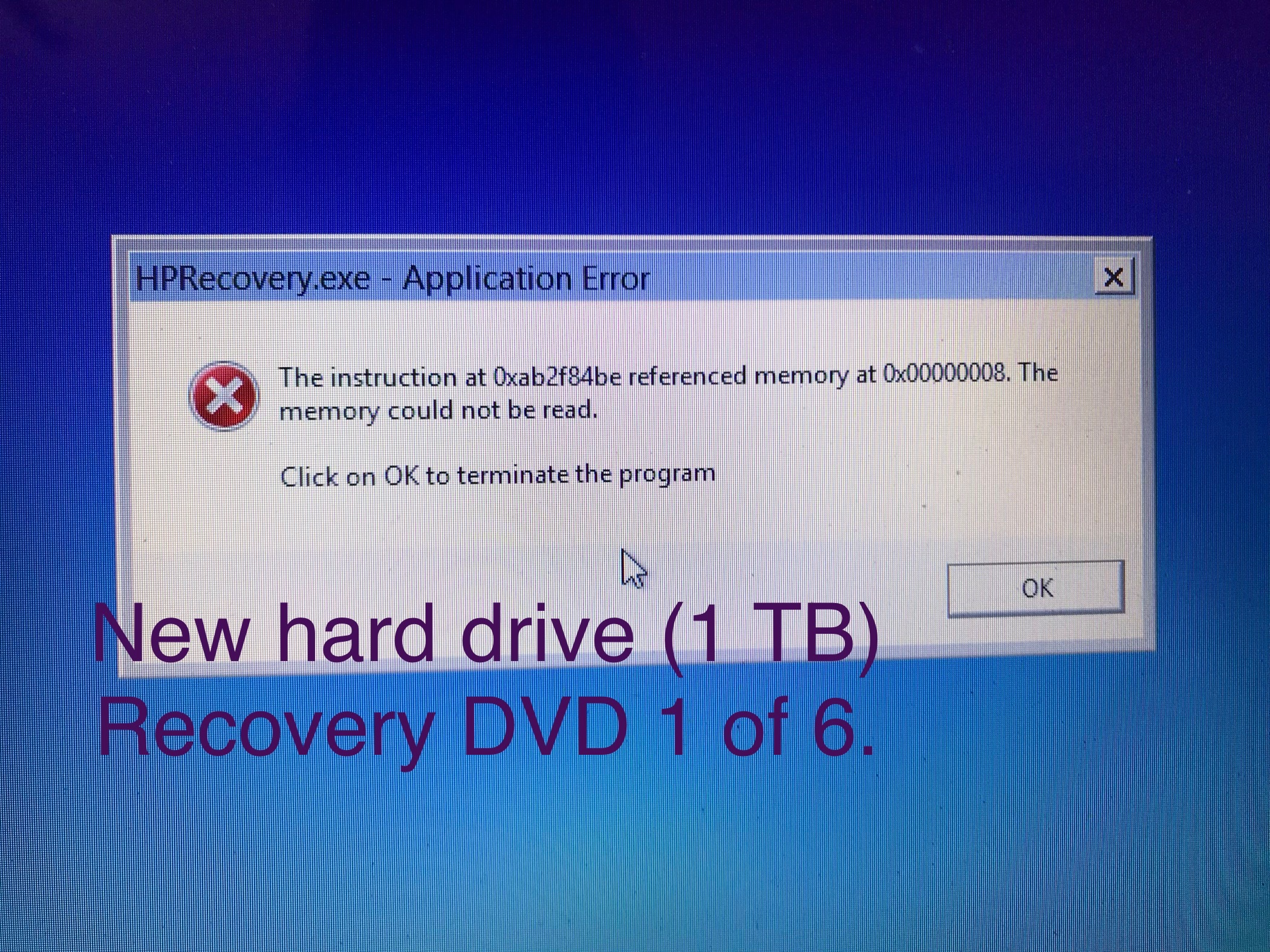 Failure id hp hard disk 1 что это