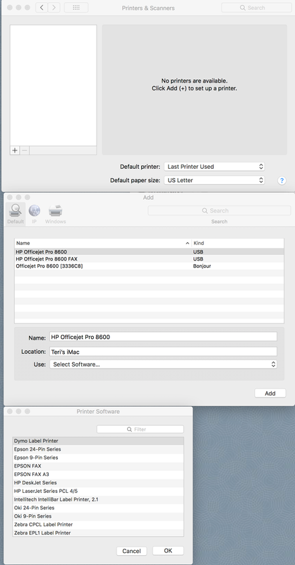 System Preferences Printer Setup