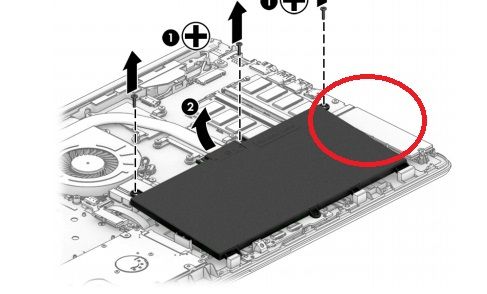 M.2 slot circled in red